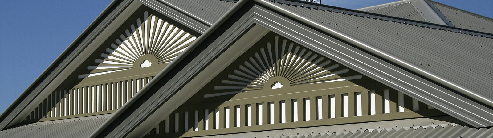 Close up of Queensland tin roof with embelishments